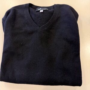 NAADAM Men's Dark V-Neck Sweater